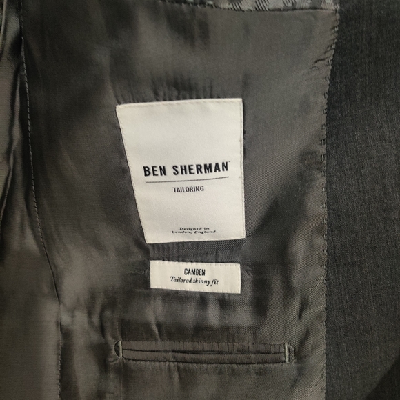 100% wool CHARCOAL GREY blazer BY BEN SHERMAN - Picture 3 of 6